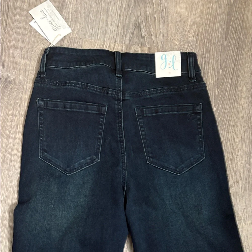 Grace & Lace Dark Blue Straight‎ Leg Jeans 0 - Picture 11 of 12
